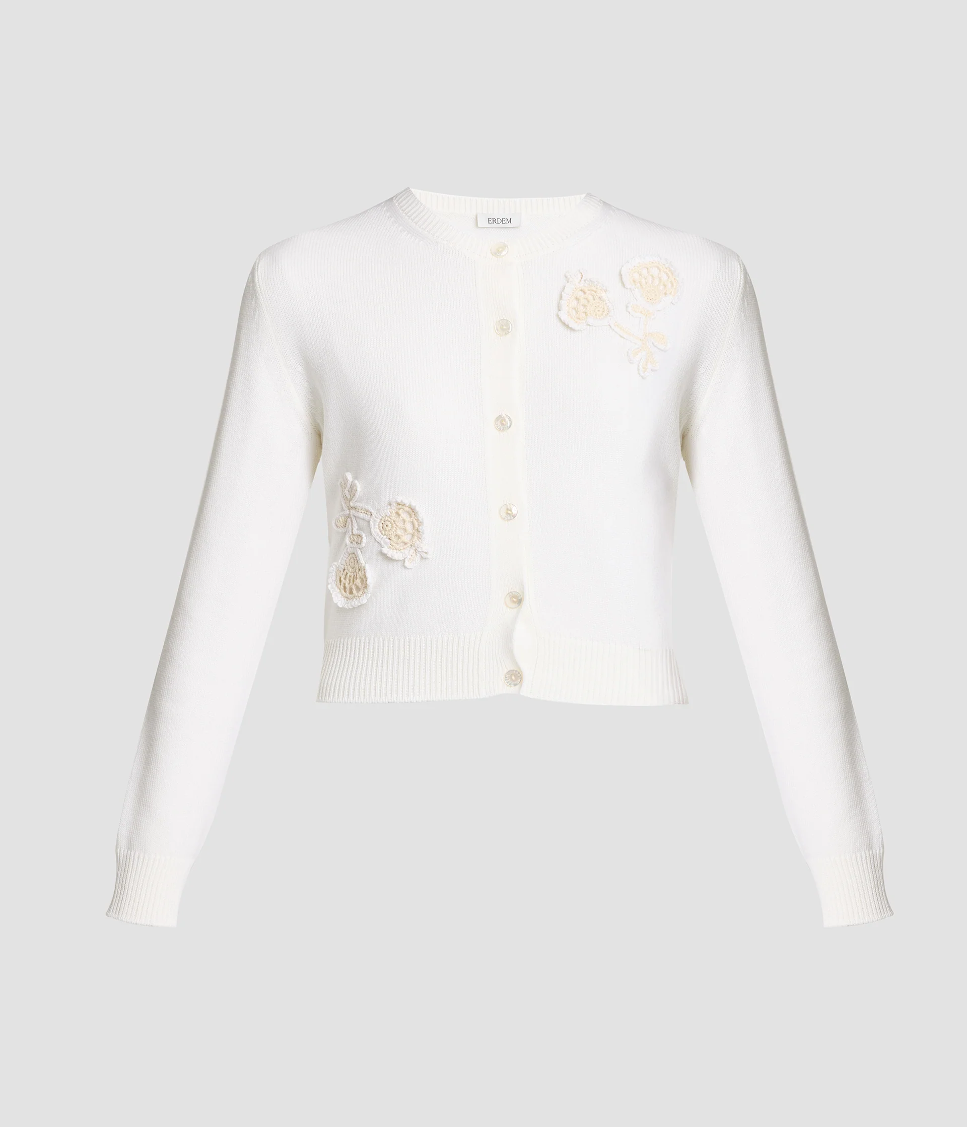 Appliqué Merino Wool Cardigan
