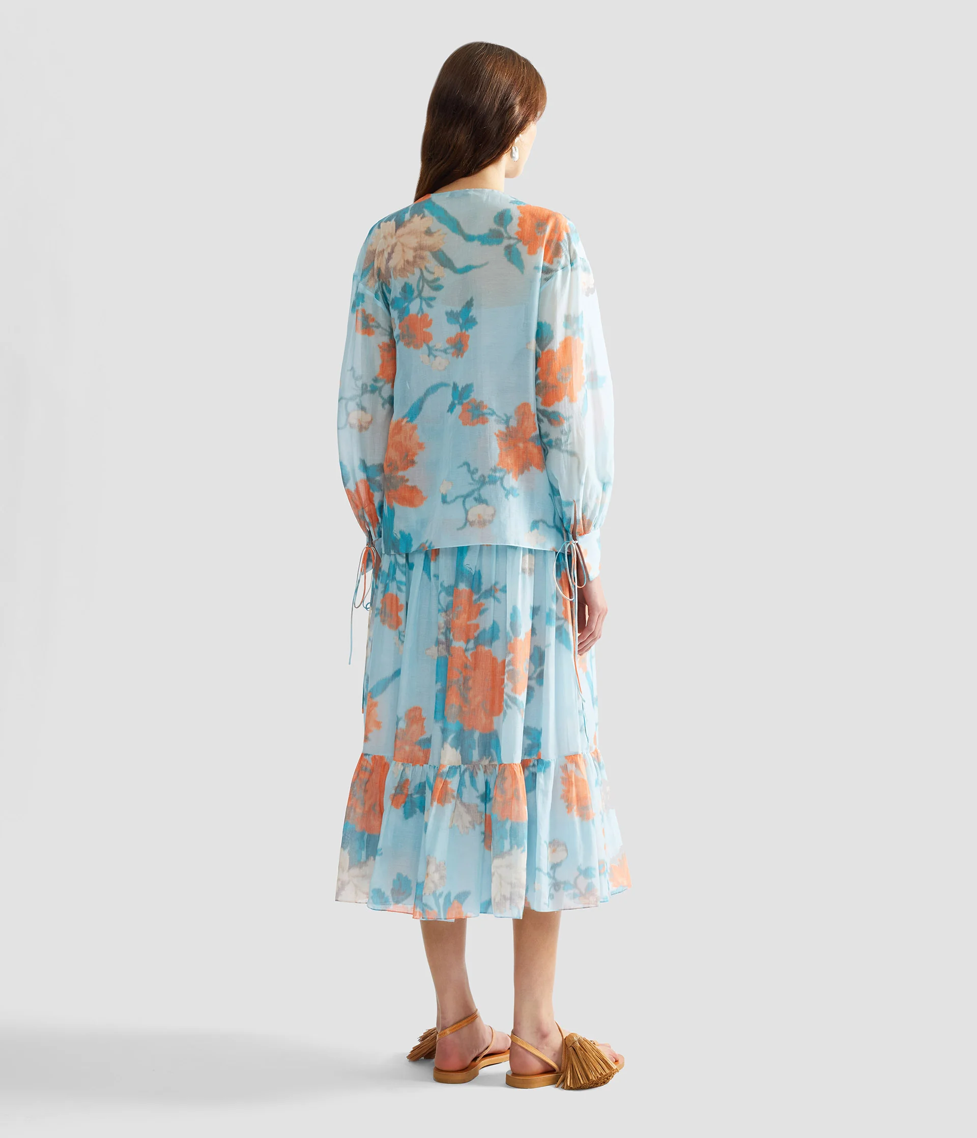 Cotton Silk Voile Long Sleeve Blouse - Image 4