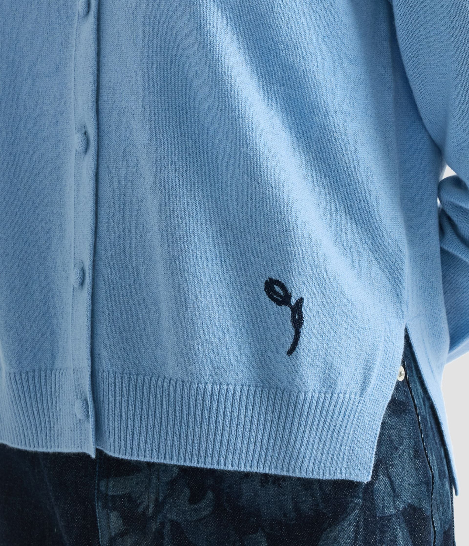 Cashmere Crew Neck Cardigan - Image 6