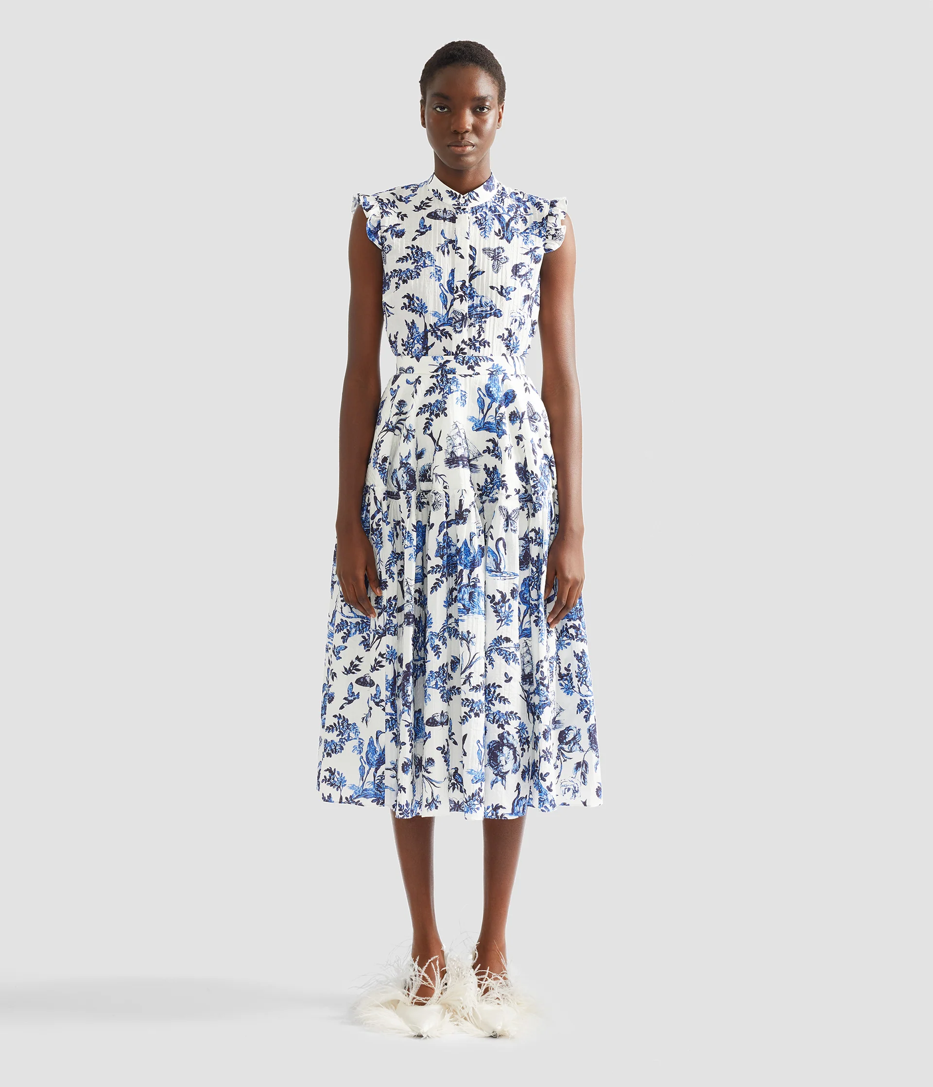 Crinkled Jacquard Midi Full Skirt - Image 4