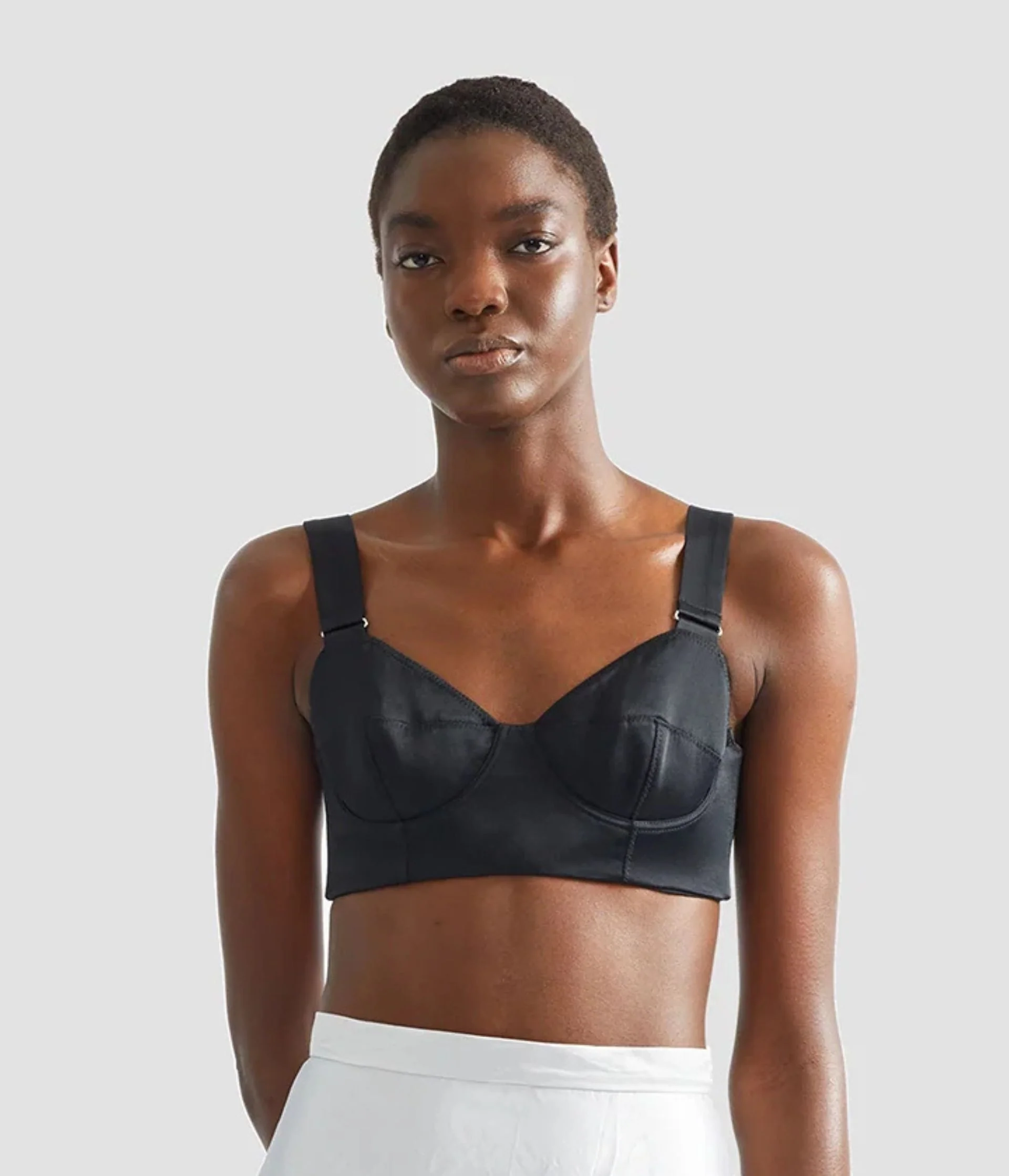 Crepe Black Satin Bralet - Image 4