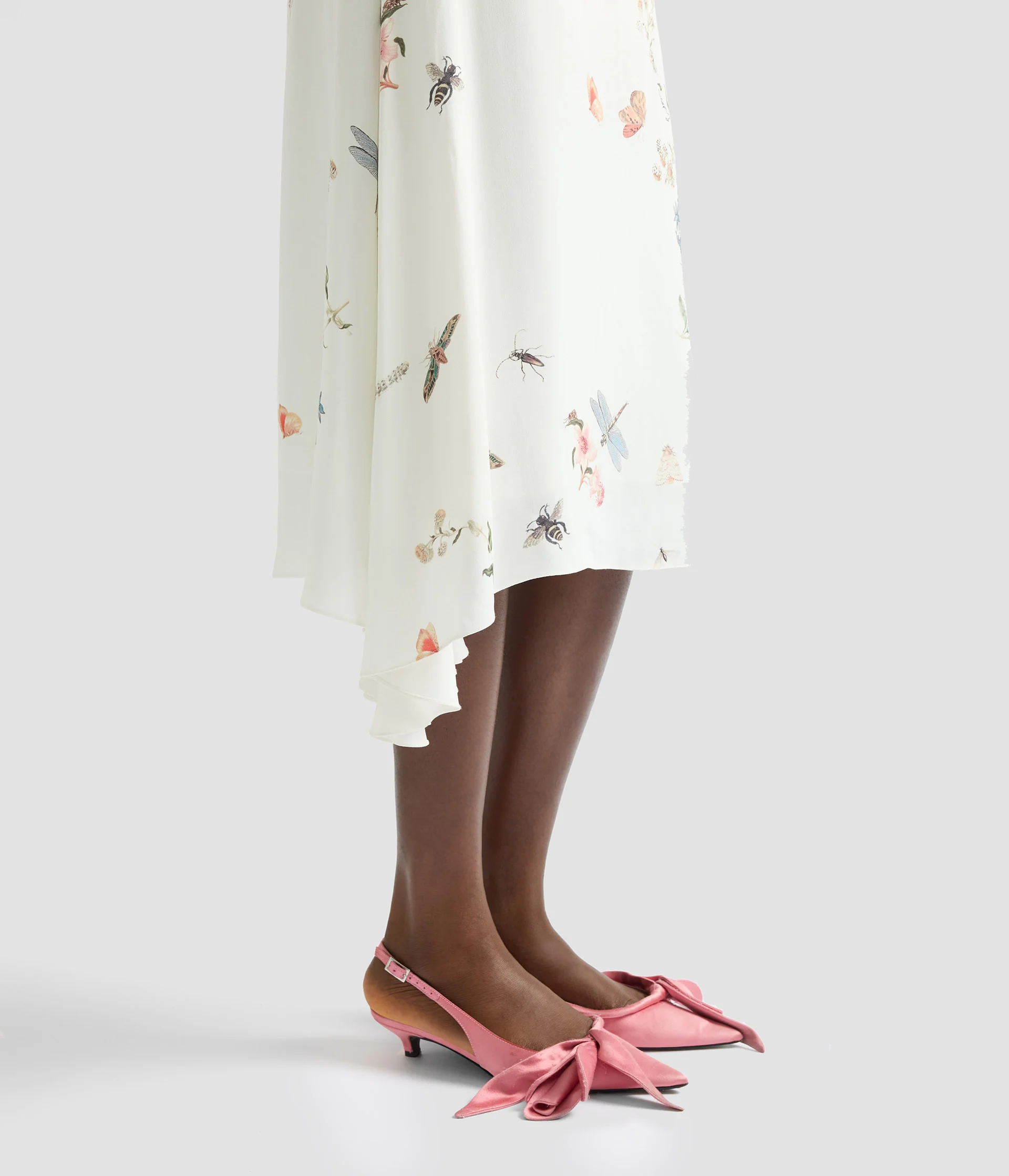 Printed Crepe Draped Midi Skirt - Image 4