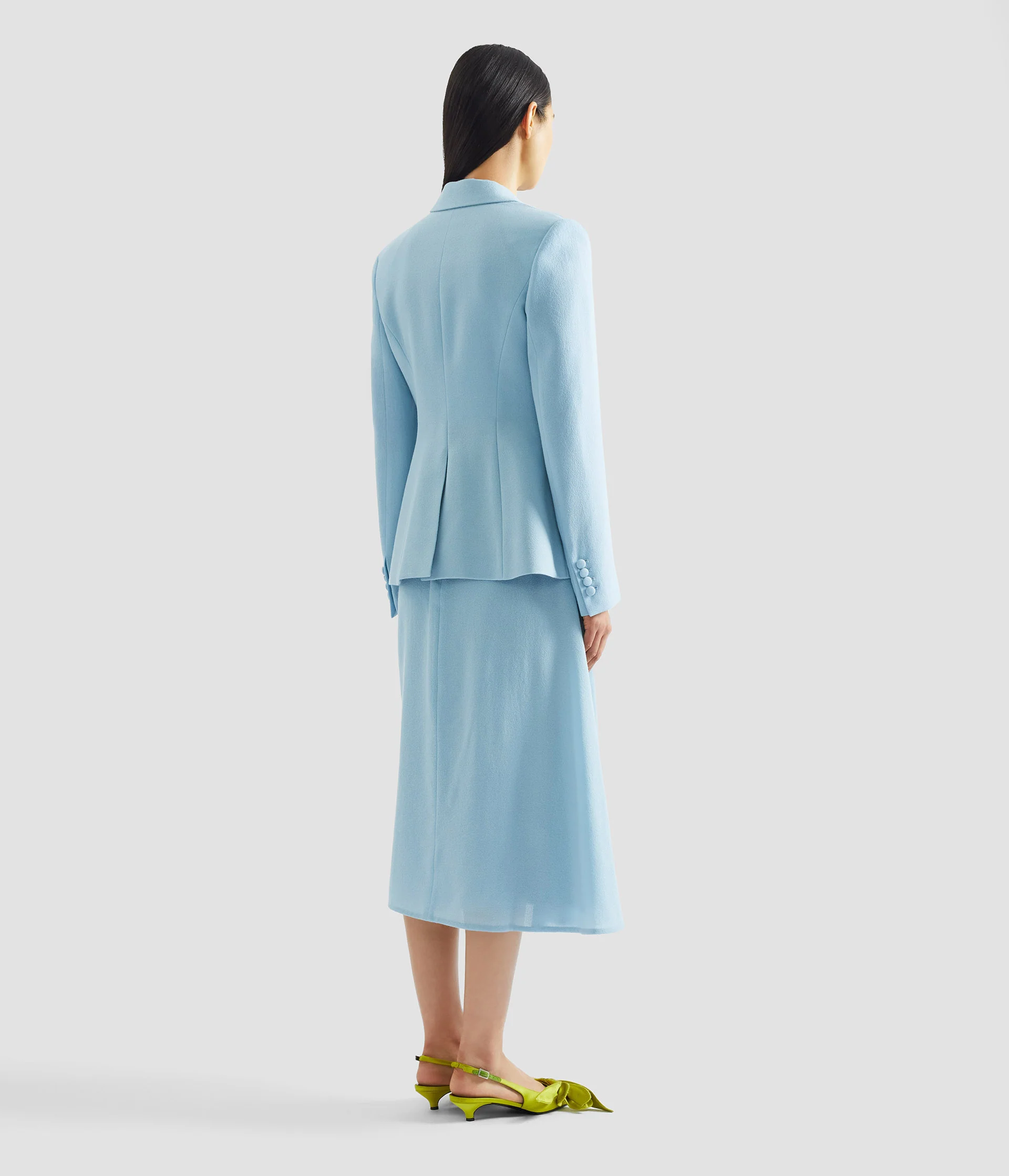 Draped Crepe Midi Skirt - Image 3
