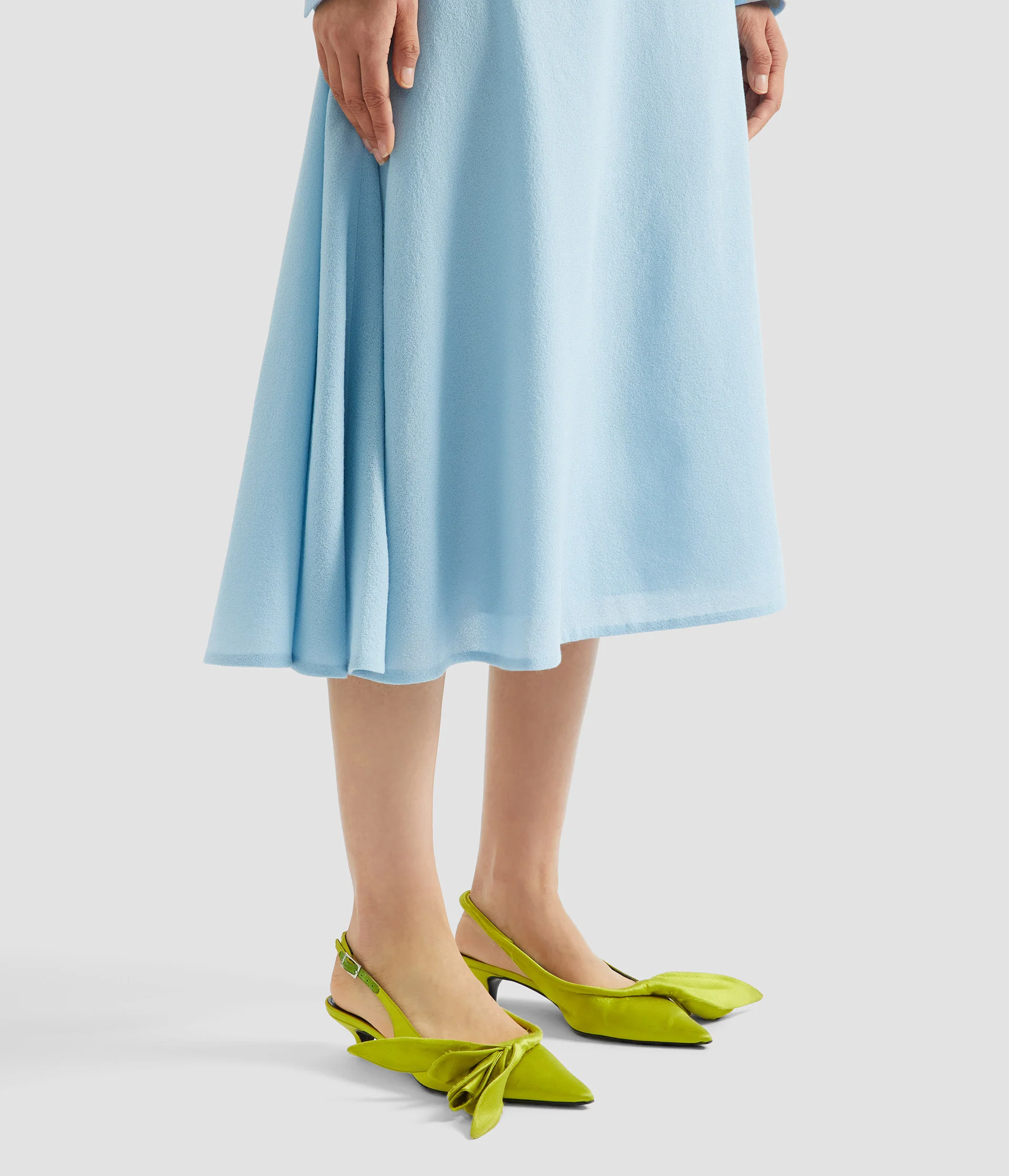 Draped Crepe Midi Skirt - Image 4