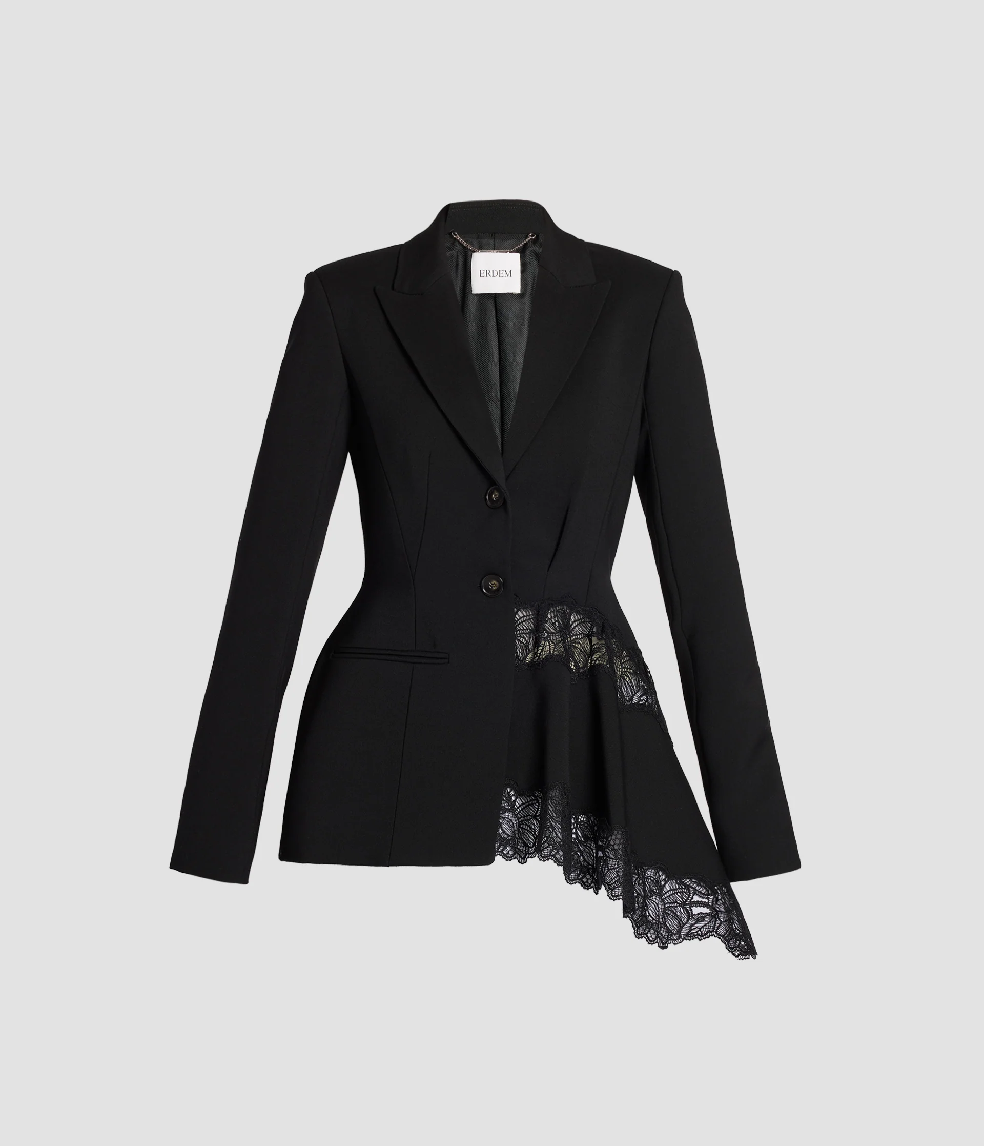 Draped Grain De Poudre Single Breasted Blazer