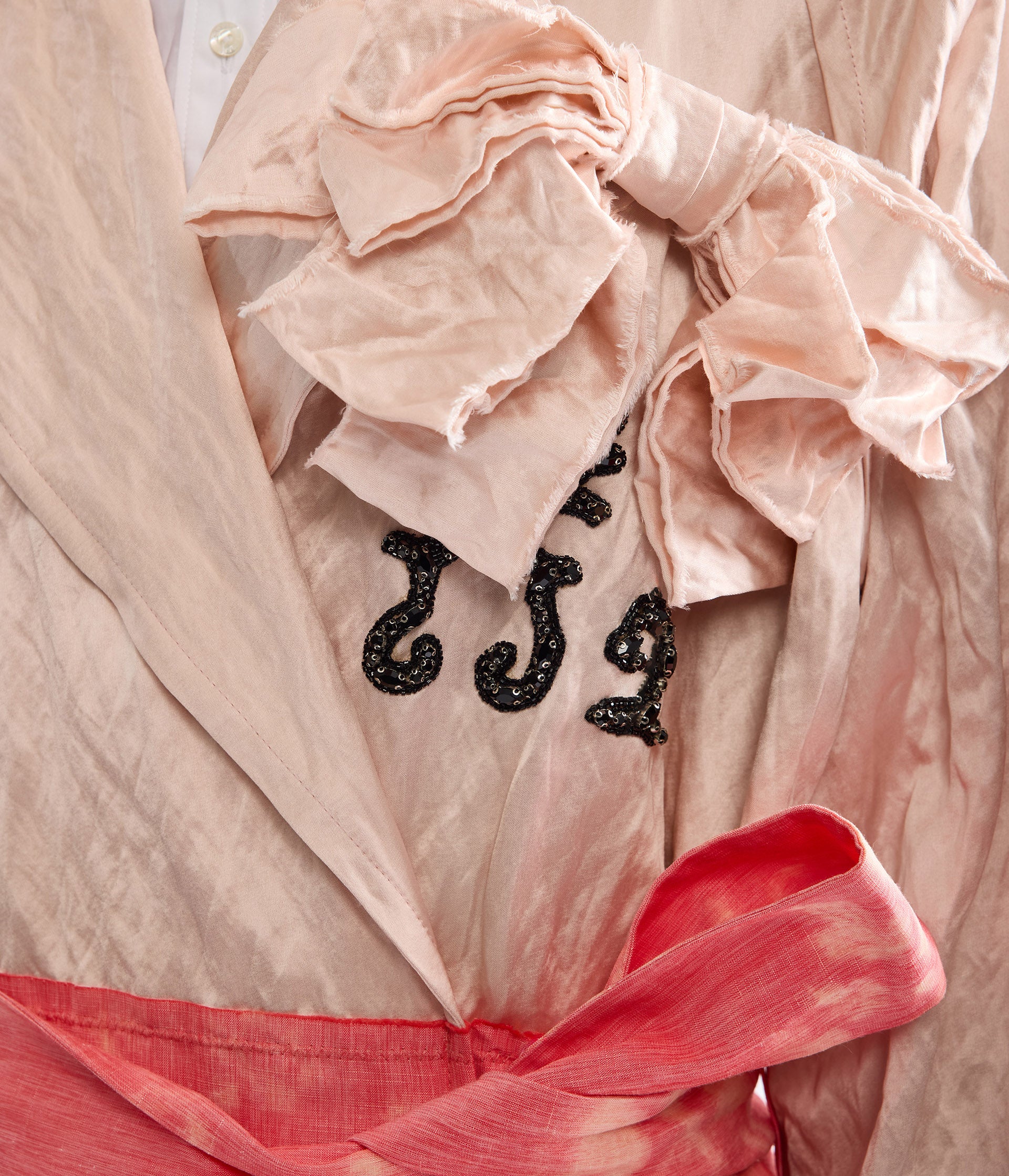Embellished Textured Satin Trench Coat - Image 7