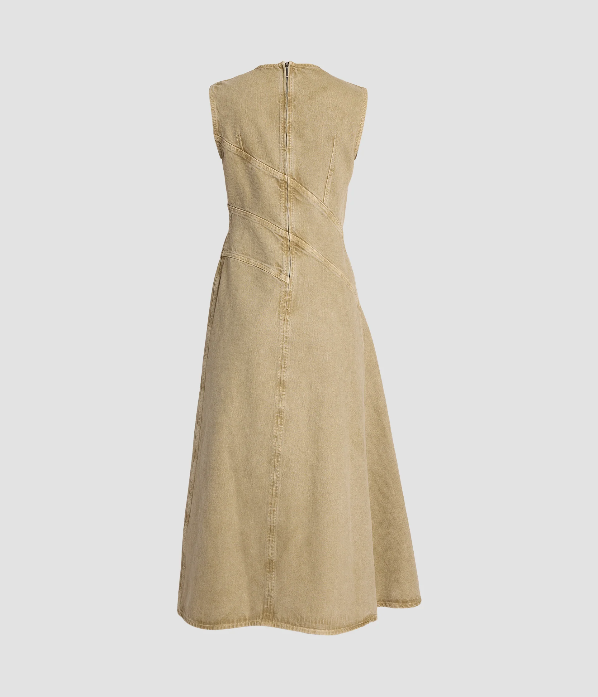 Embroidered Denim Sleeveless Dress - Image 2