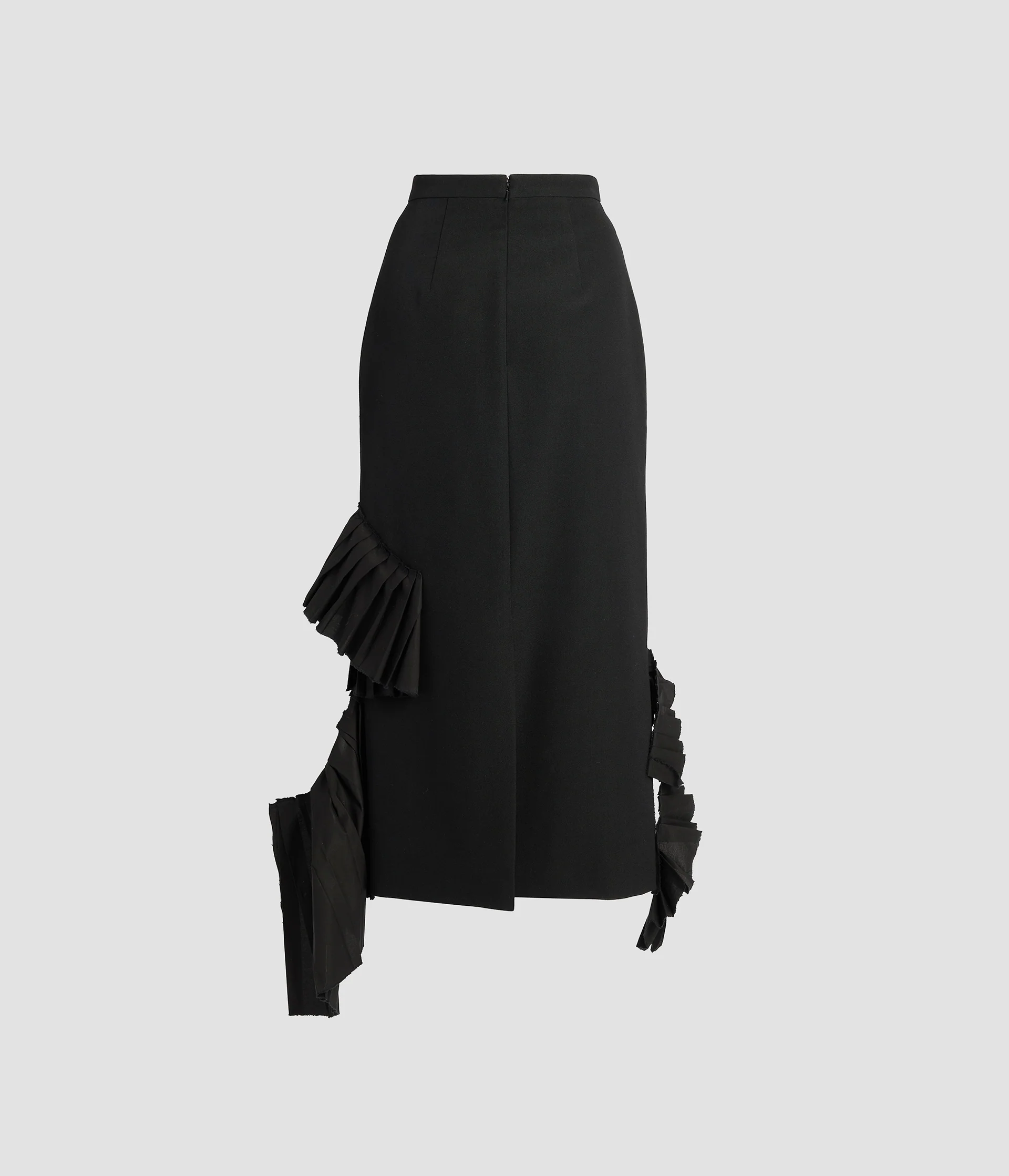 Embroidered Grain De Poudre Midi Pencil Skirt - Image 5