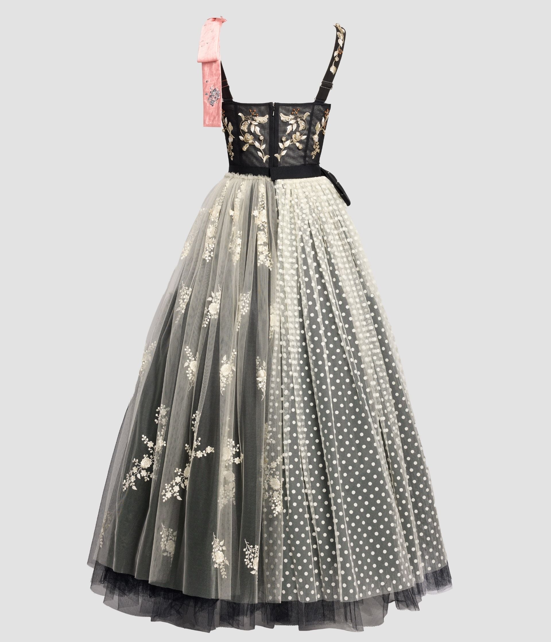 Embroidered Tulle Sleeveless Dress - Image 3