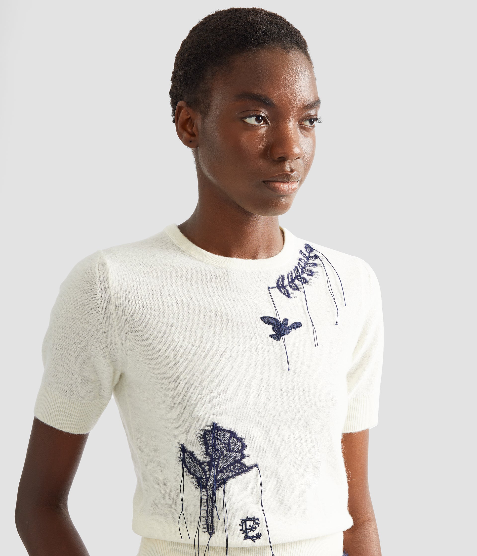 Fine Alpaca Blend Short Sleeve Crew Jumper - Image 4