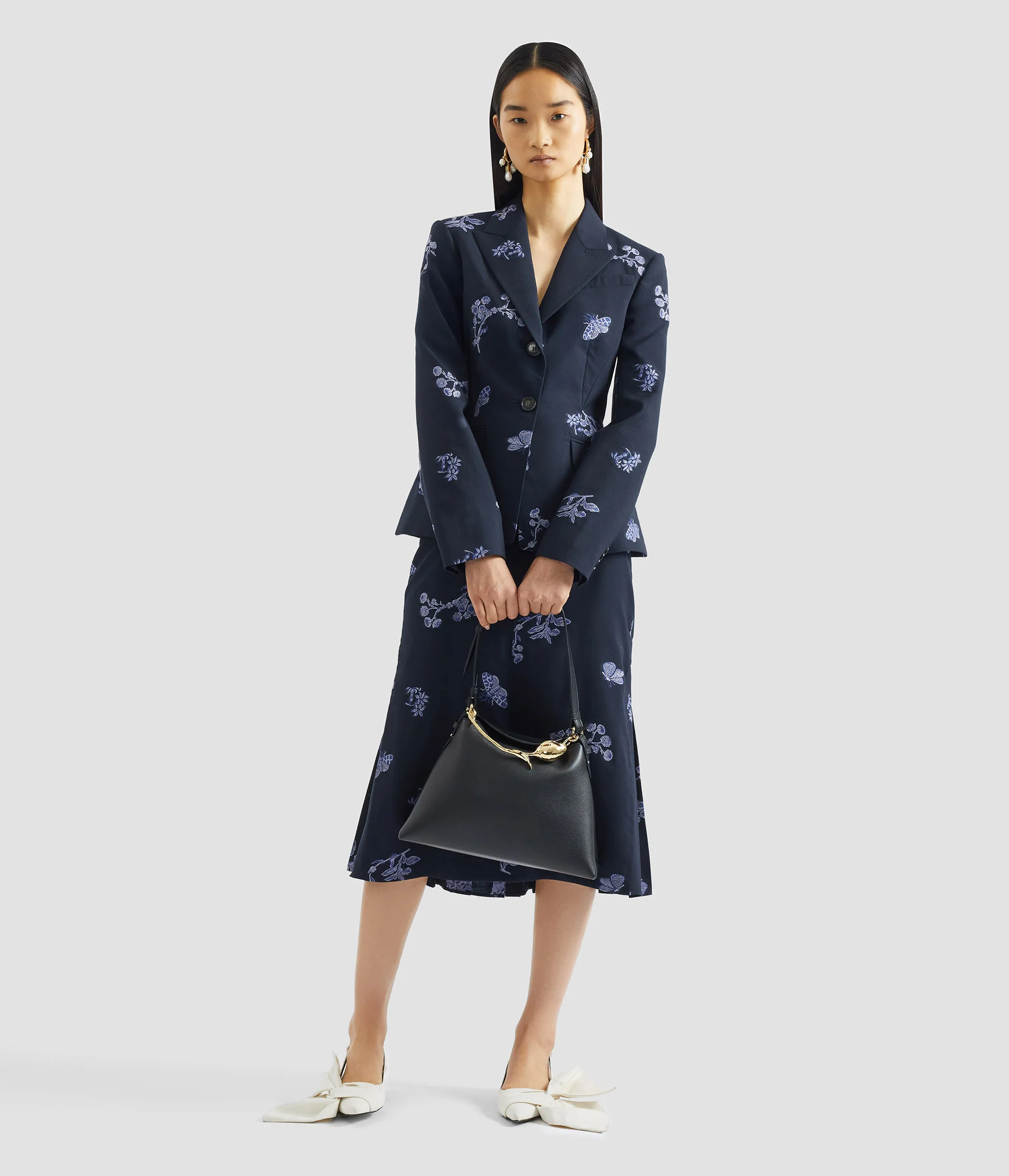 Jacquard Single Breasted Fitted Blazer - Image 2