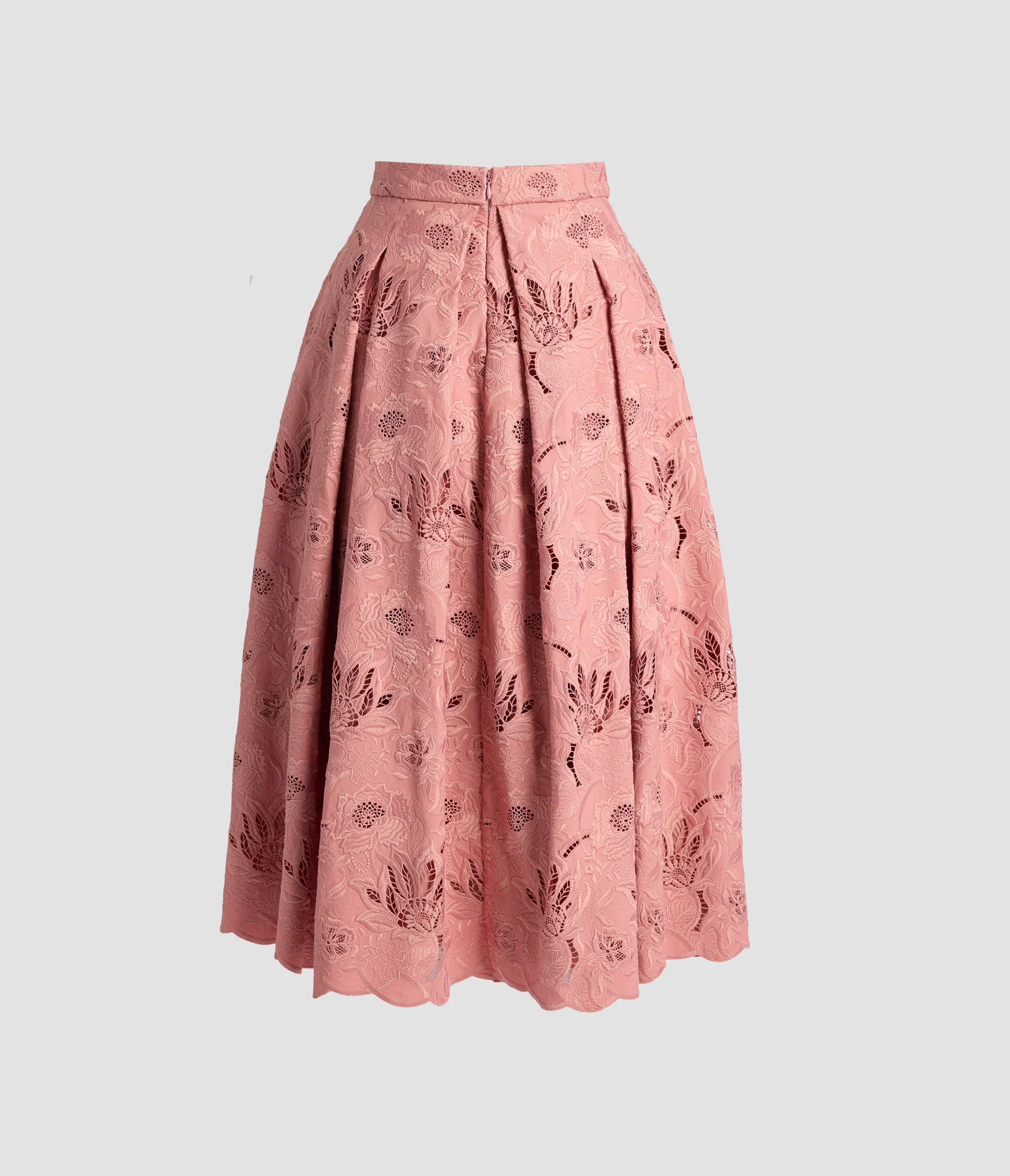 Floral Cotton Cutwork Midi Full Skirt - Image 2