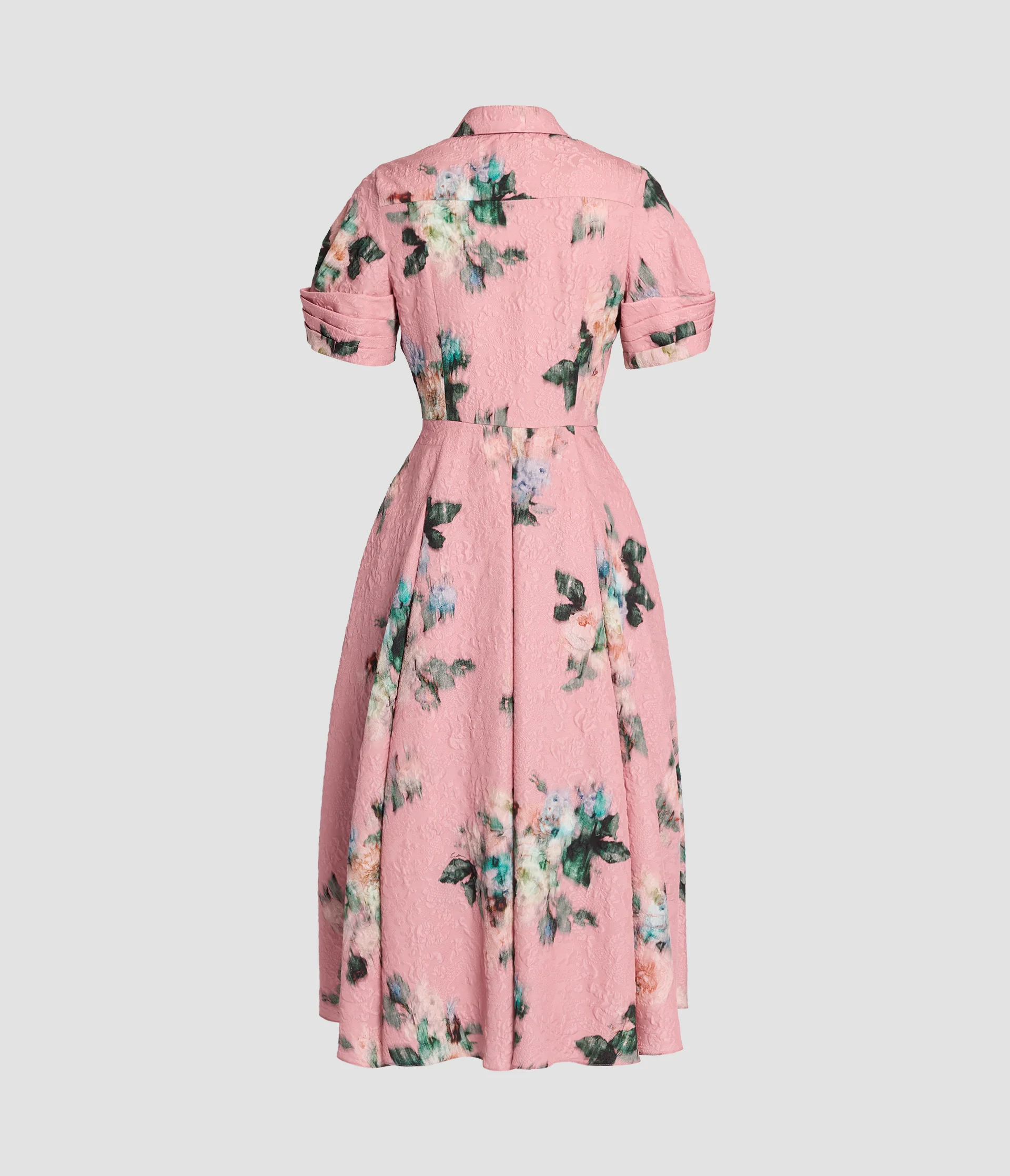 Floral Matelasse Short Sleeve Midi Dress - Image 2