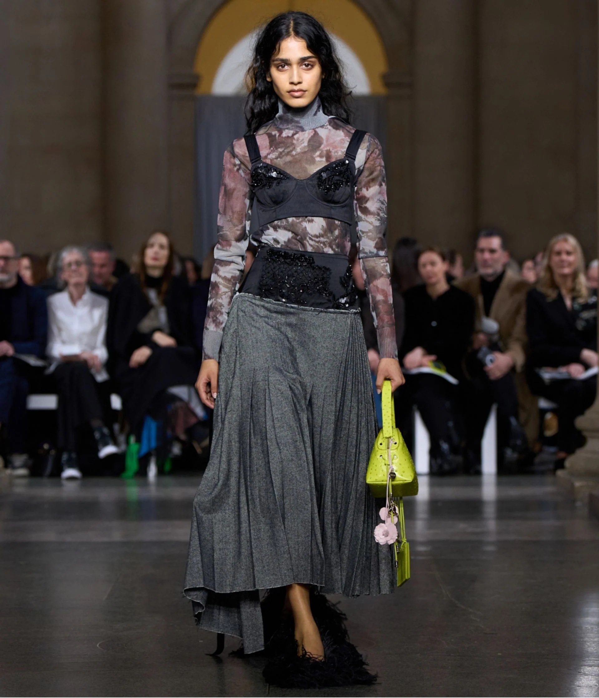 Floral Print Jacquard Turtleneck - Image 2