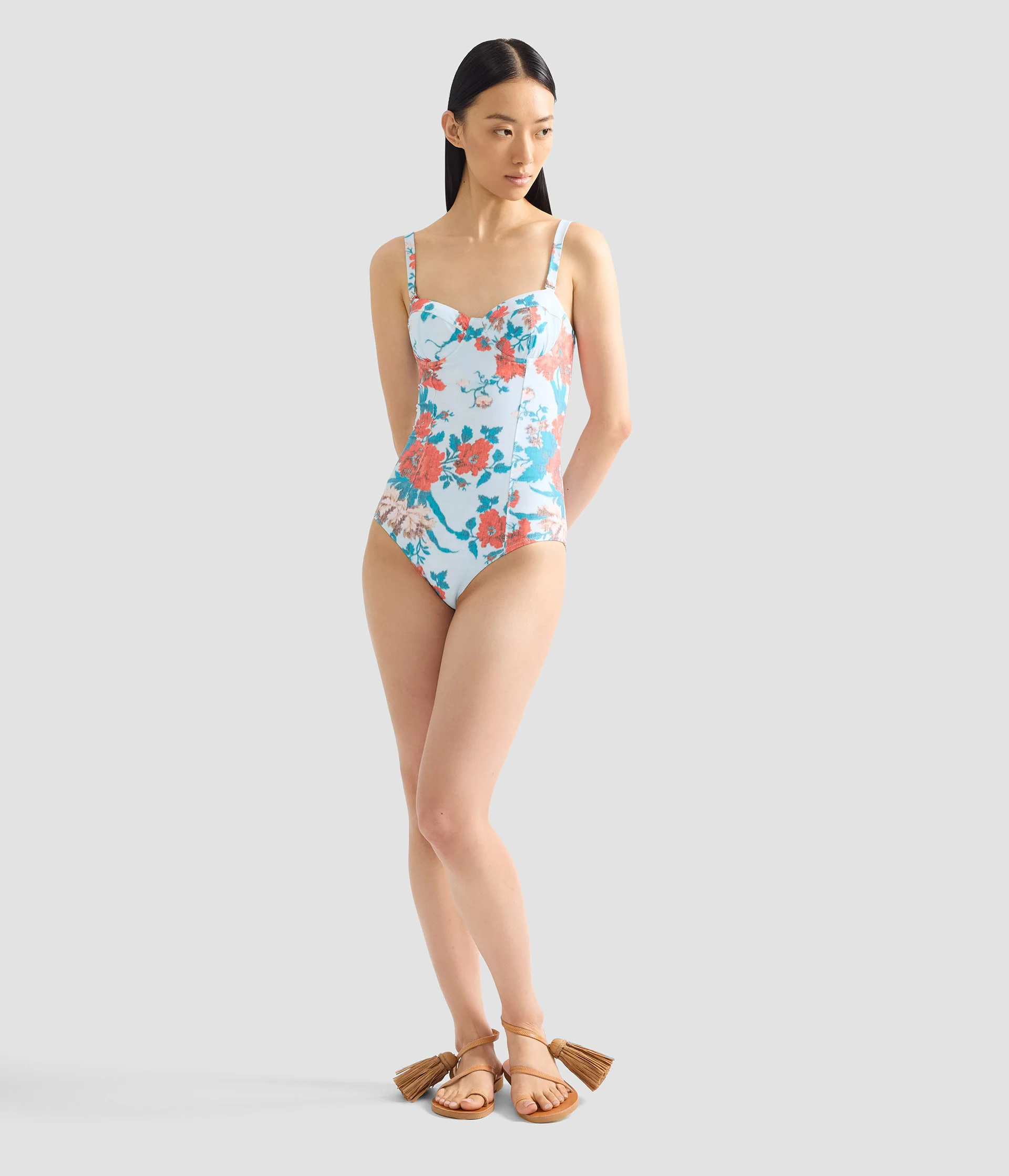 Floral Print One Piece Swimsuit - Image 2