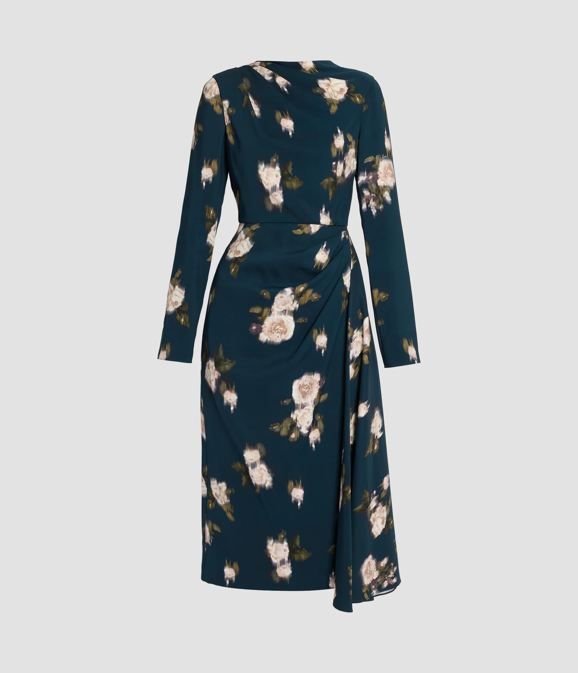 Floral Stretch Cady Midi Dress