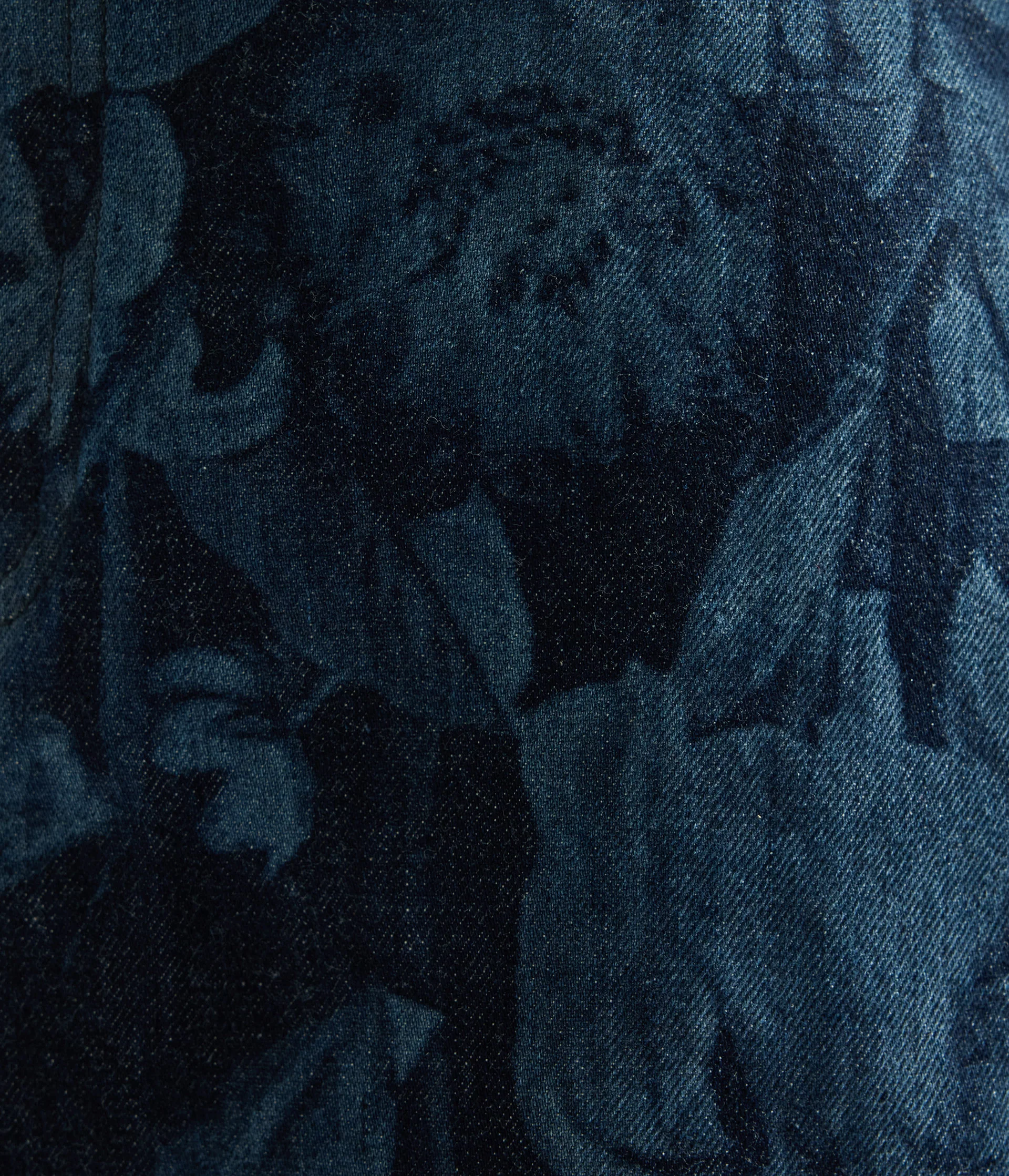 Printed Denim Flared Midi Skirt - Image 6