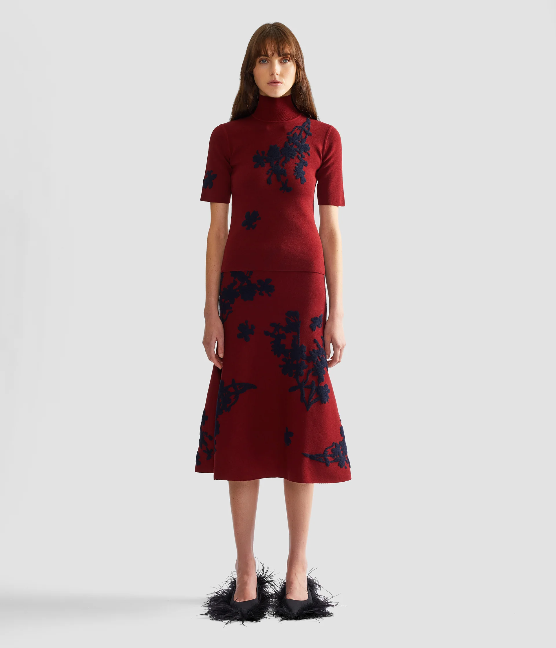Jacquard Short Sleeve Knit Top - Image 4