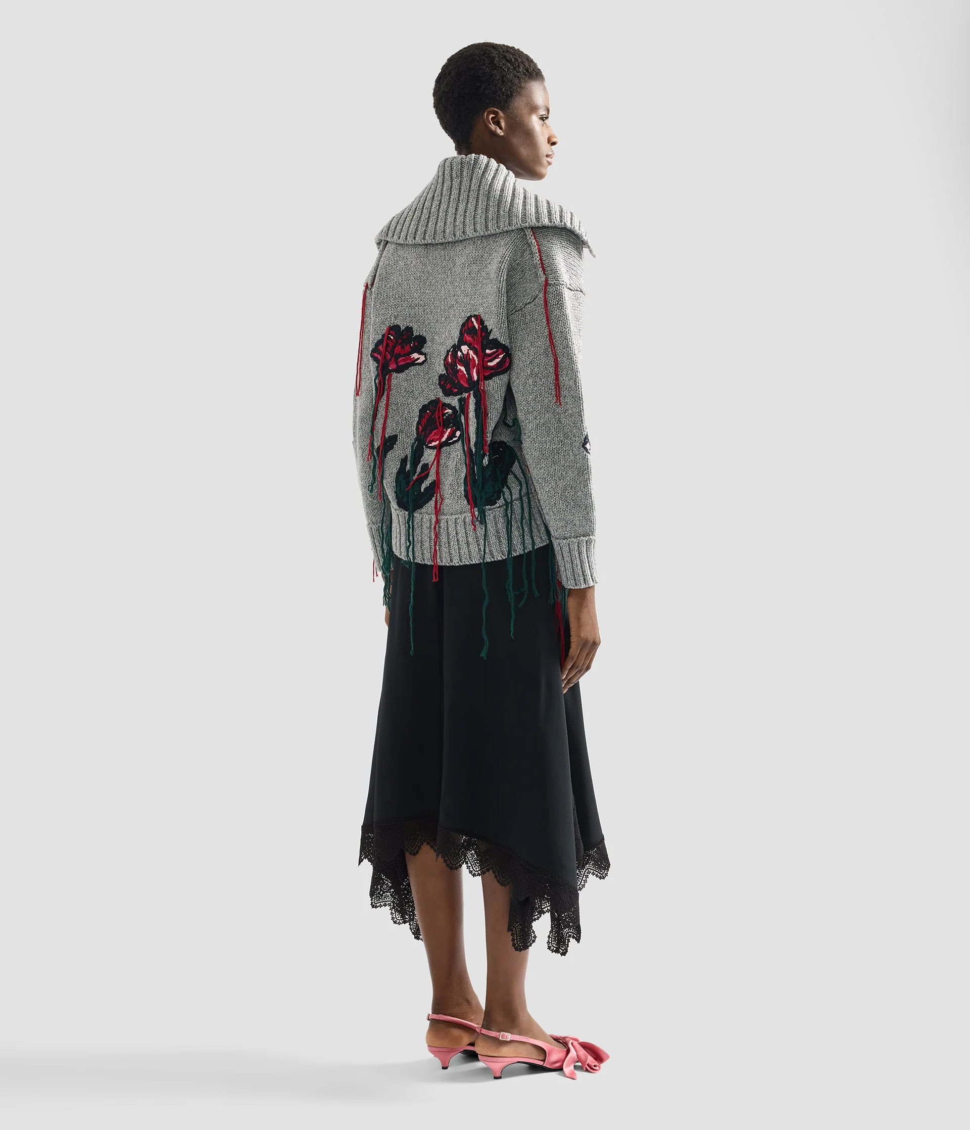 Floral Embroidered Knit Cardigan - Image 3