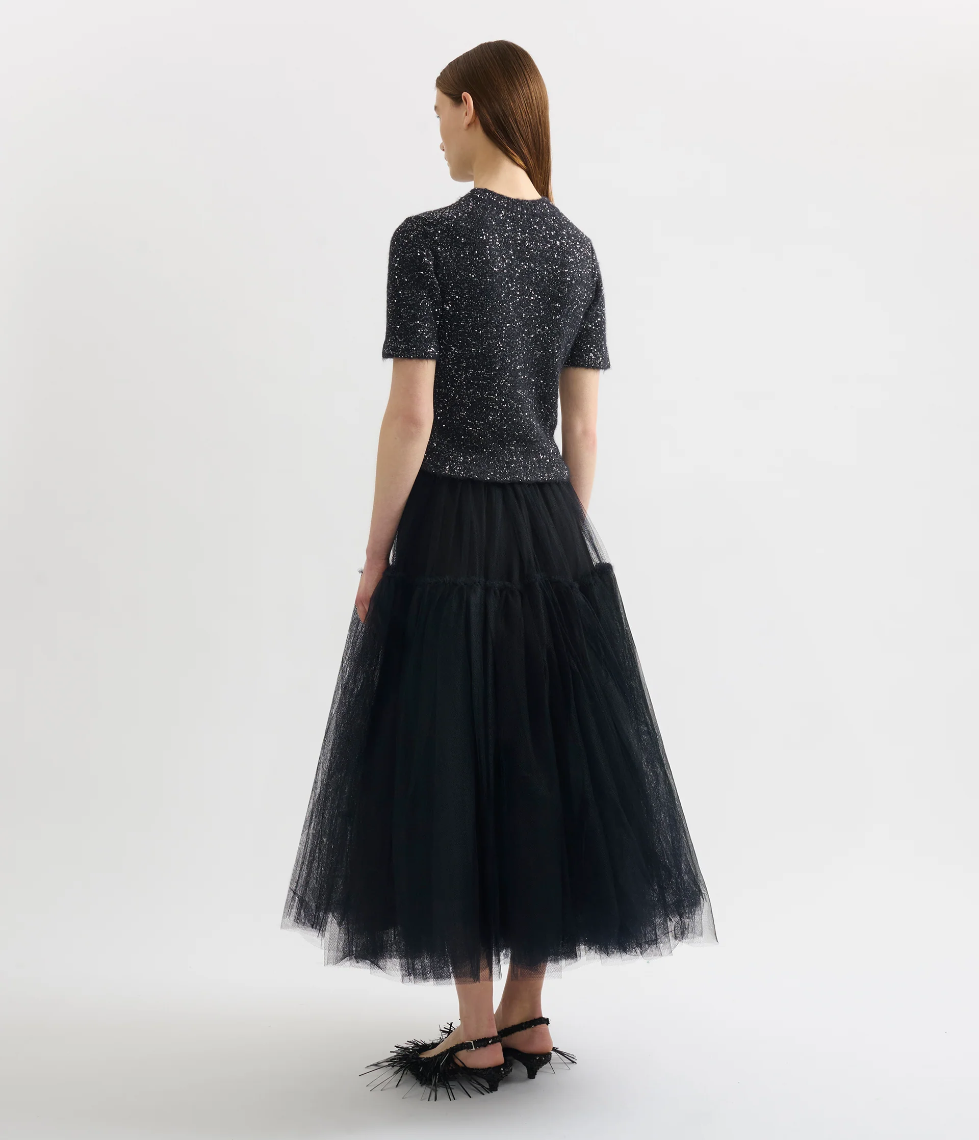 Sequin Short Sleeve Knit Top - Image 3