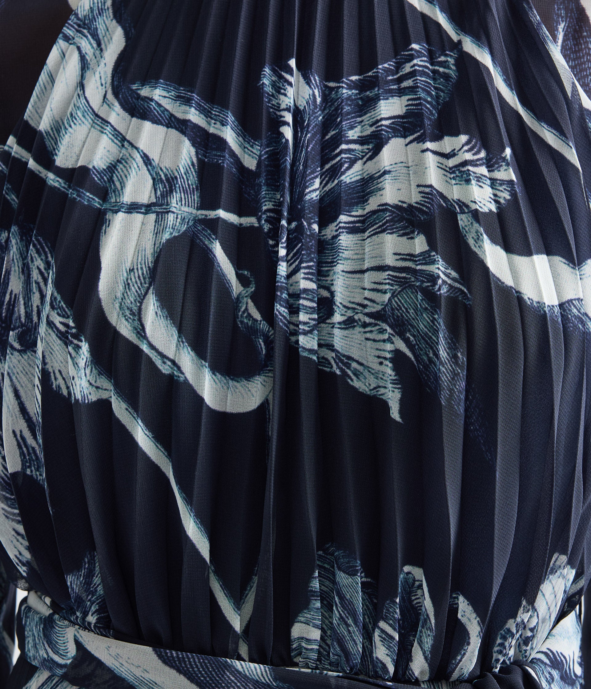 Floral Print Voile Long Sleeve Gown - Image 5