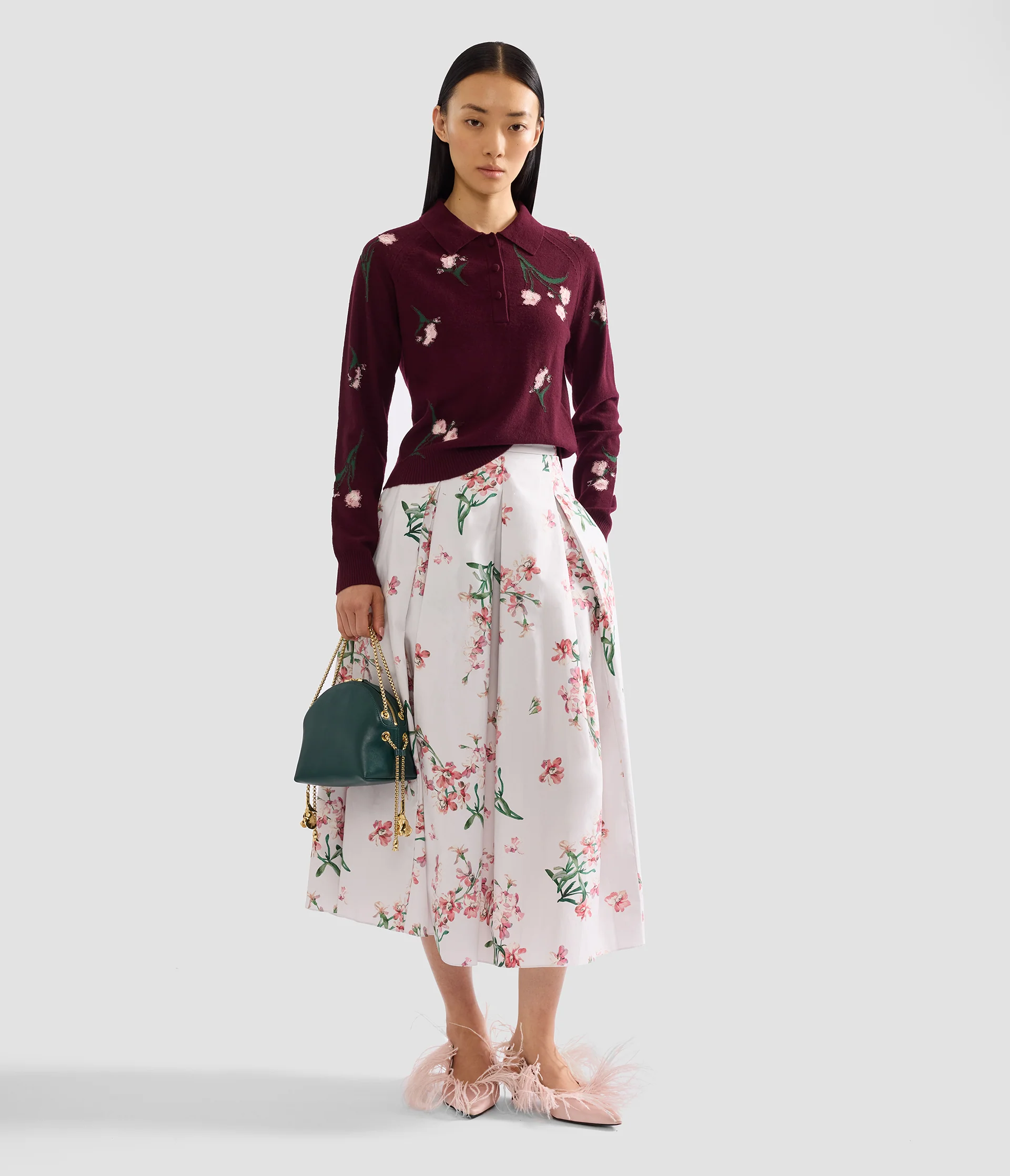 Merino Wool Floral Knit Jumper - Image 2