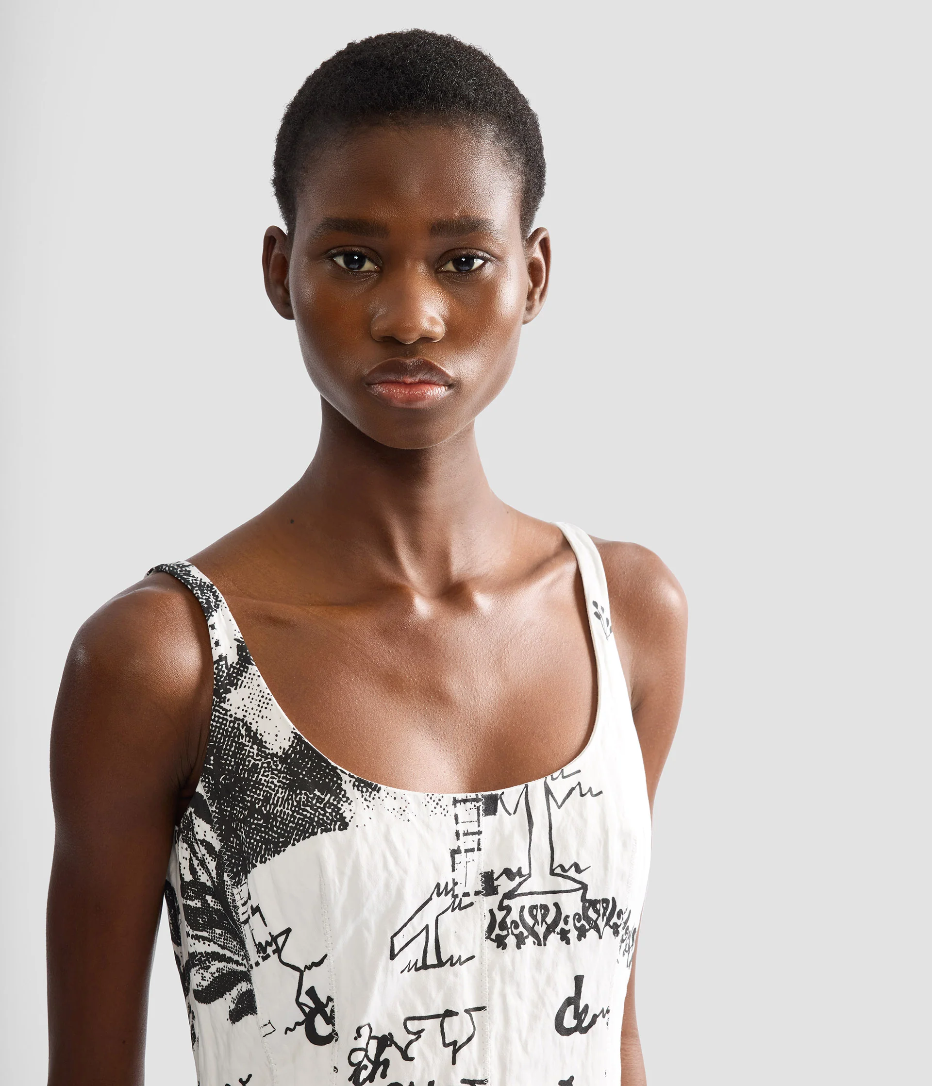 Metallised Cotton Draped Midi Dress - Image 5