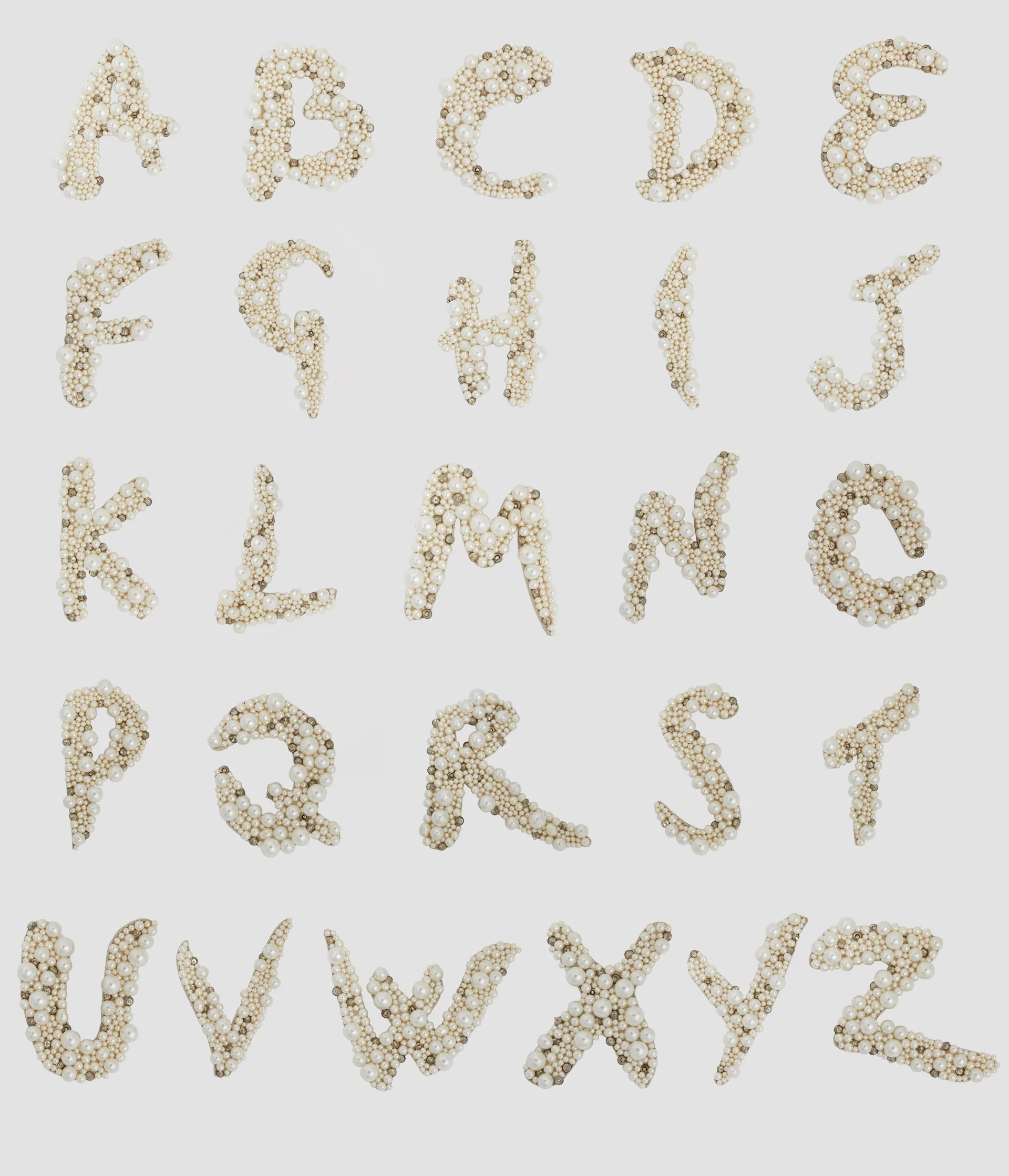Pearl Alphabet Brooch U - Image 4