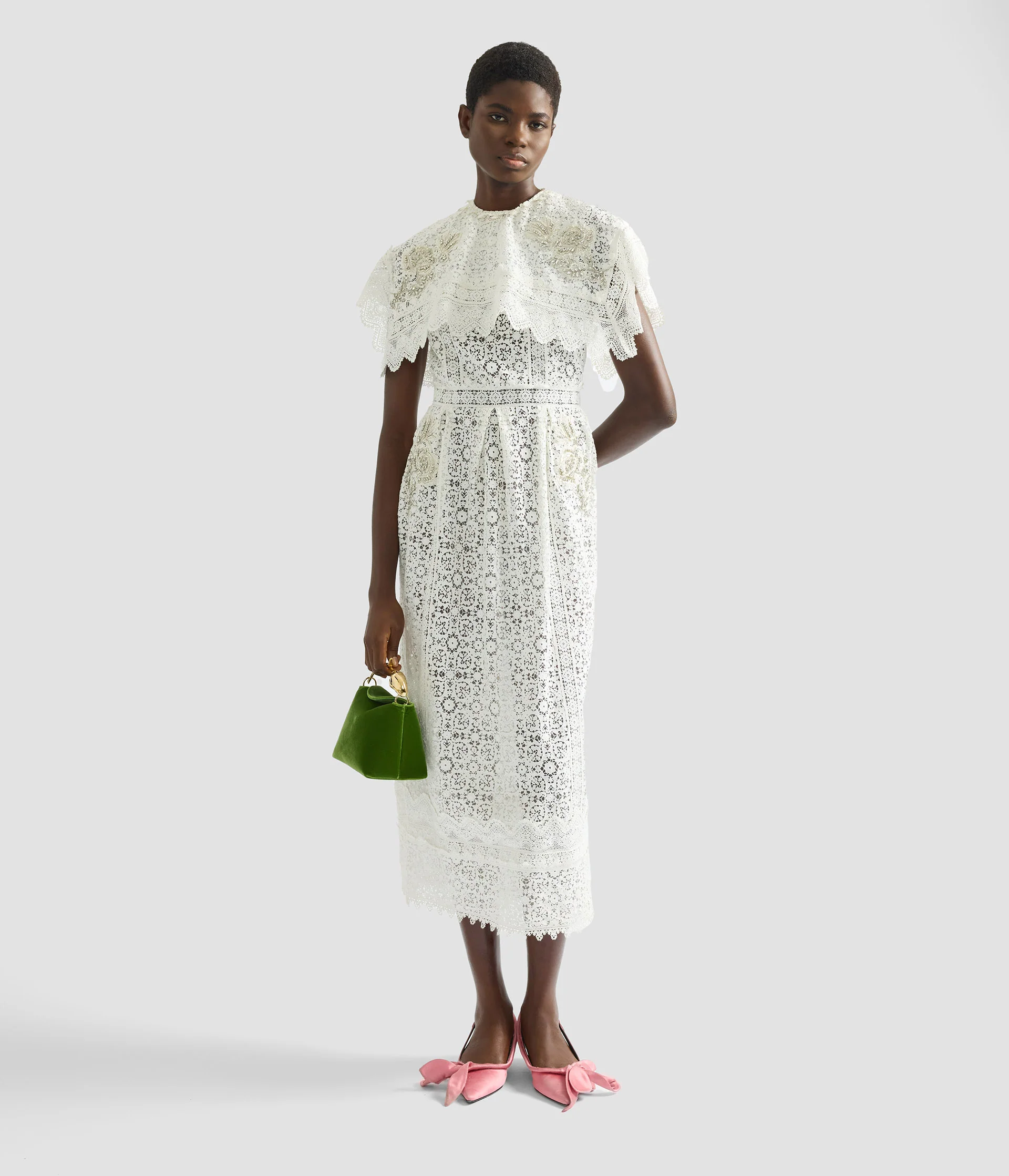 Embroidered Guipure Midi Dress - Image 2