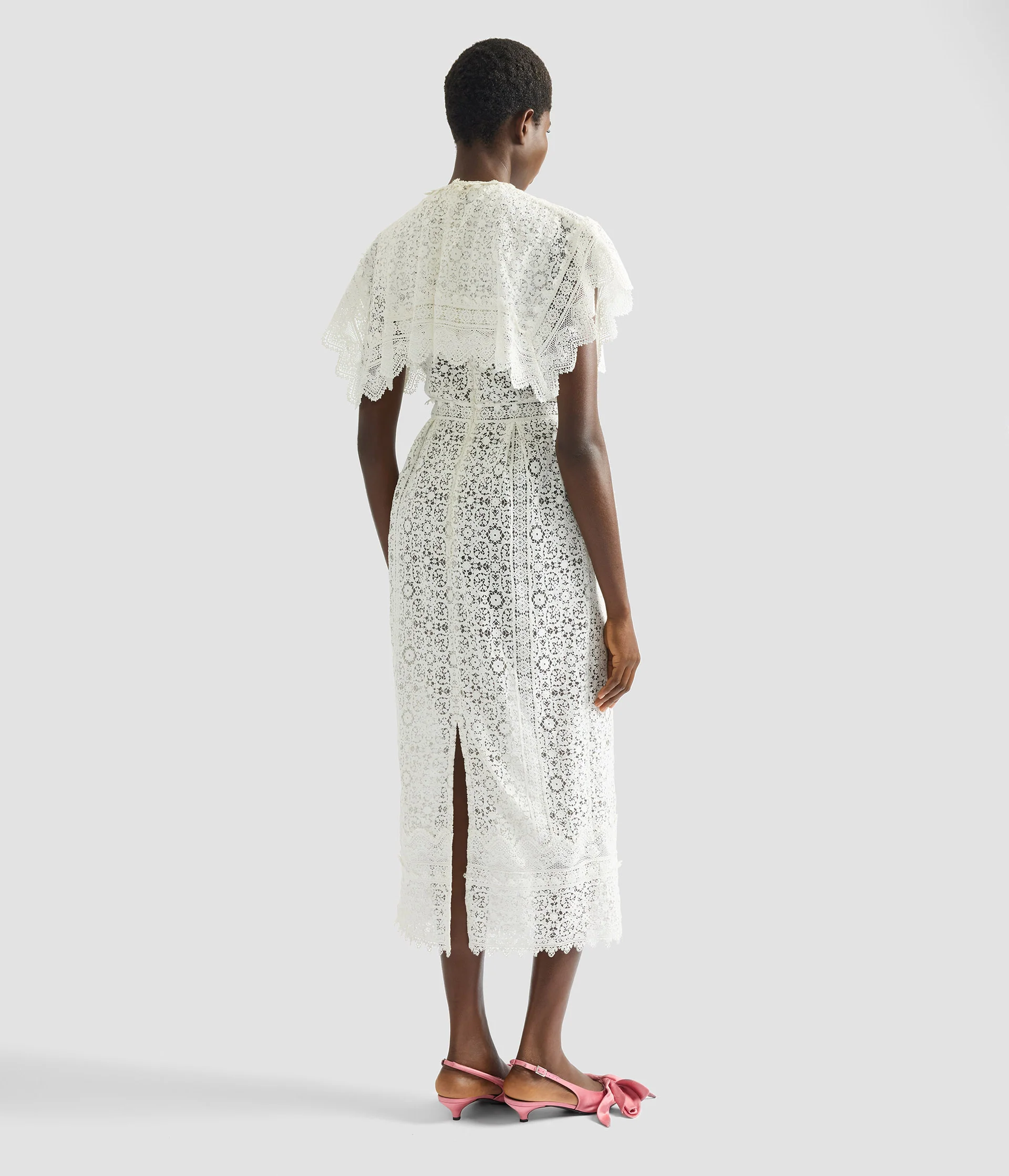 Embroidered Guipure Midi Dress - Image 3