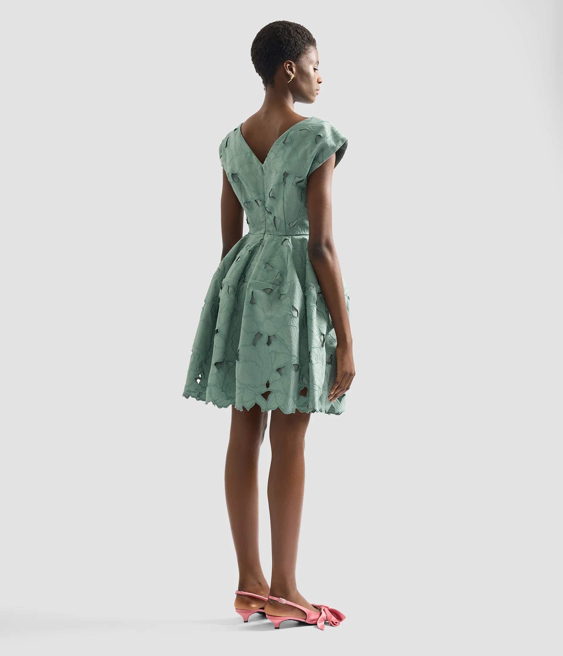 Floral Cutwork Mini Dress - Image 3