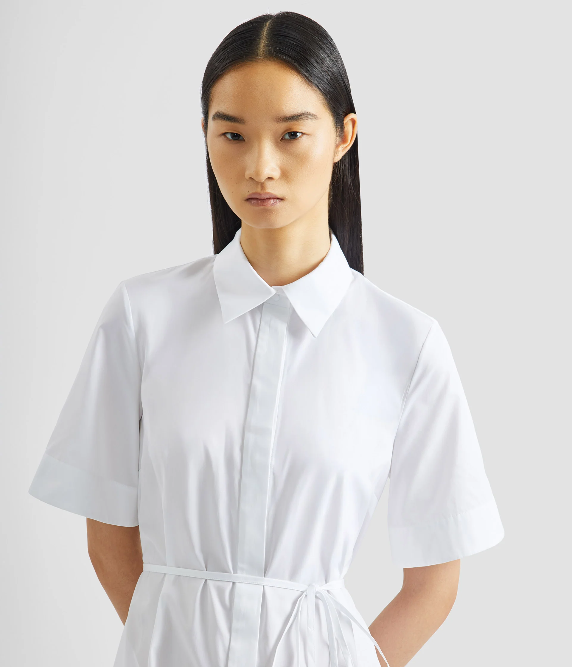 Embroidered Short Sleeve Shirt Dress - Image 4