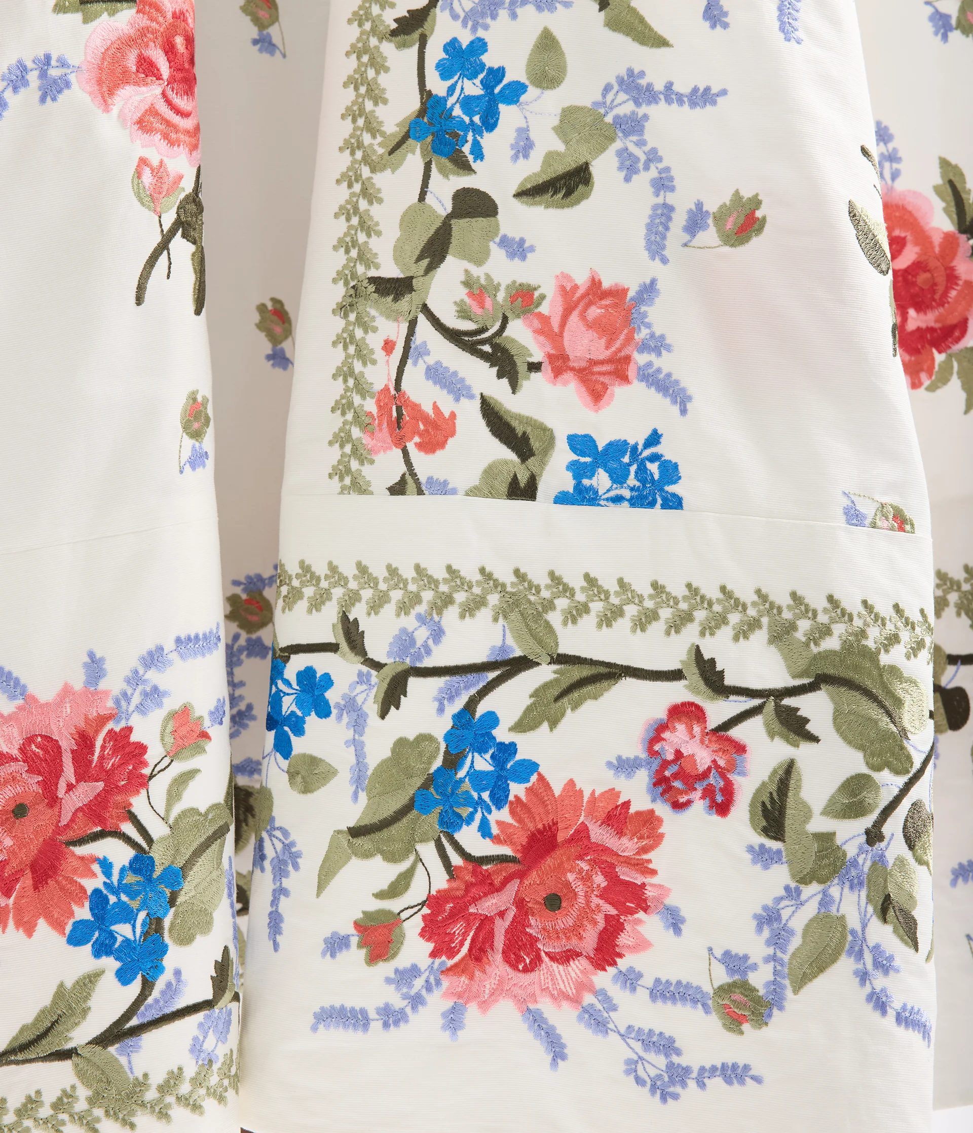 Embroidered Cotton Faille Sleeveless Midi Dress - Image 7