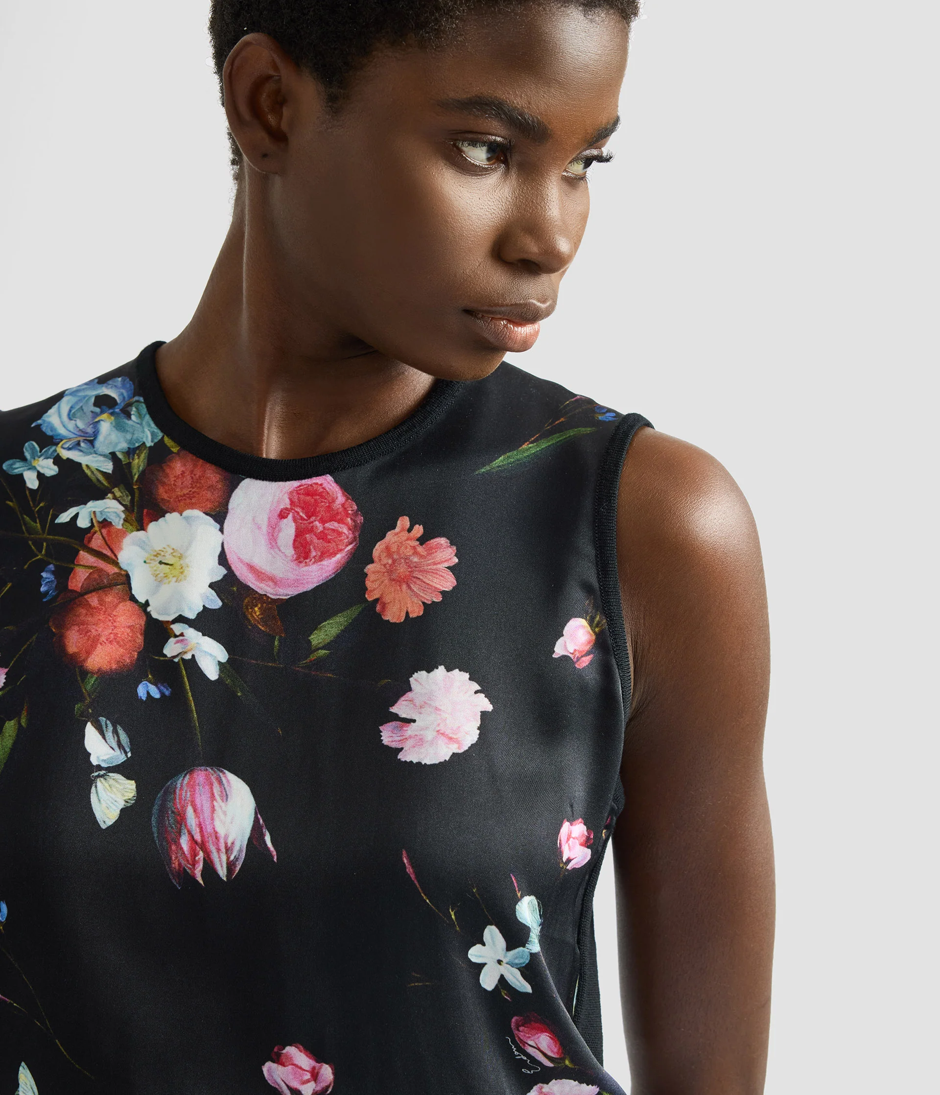 Floral Print Panel Sleeveless Jumper - Image 5