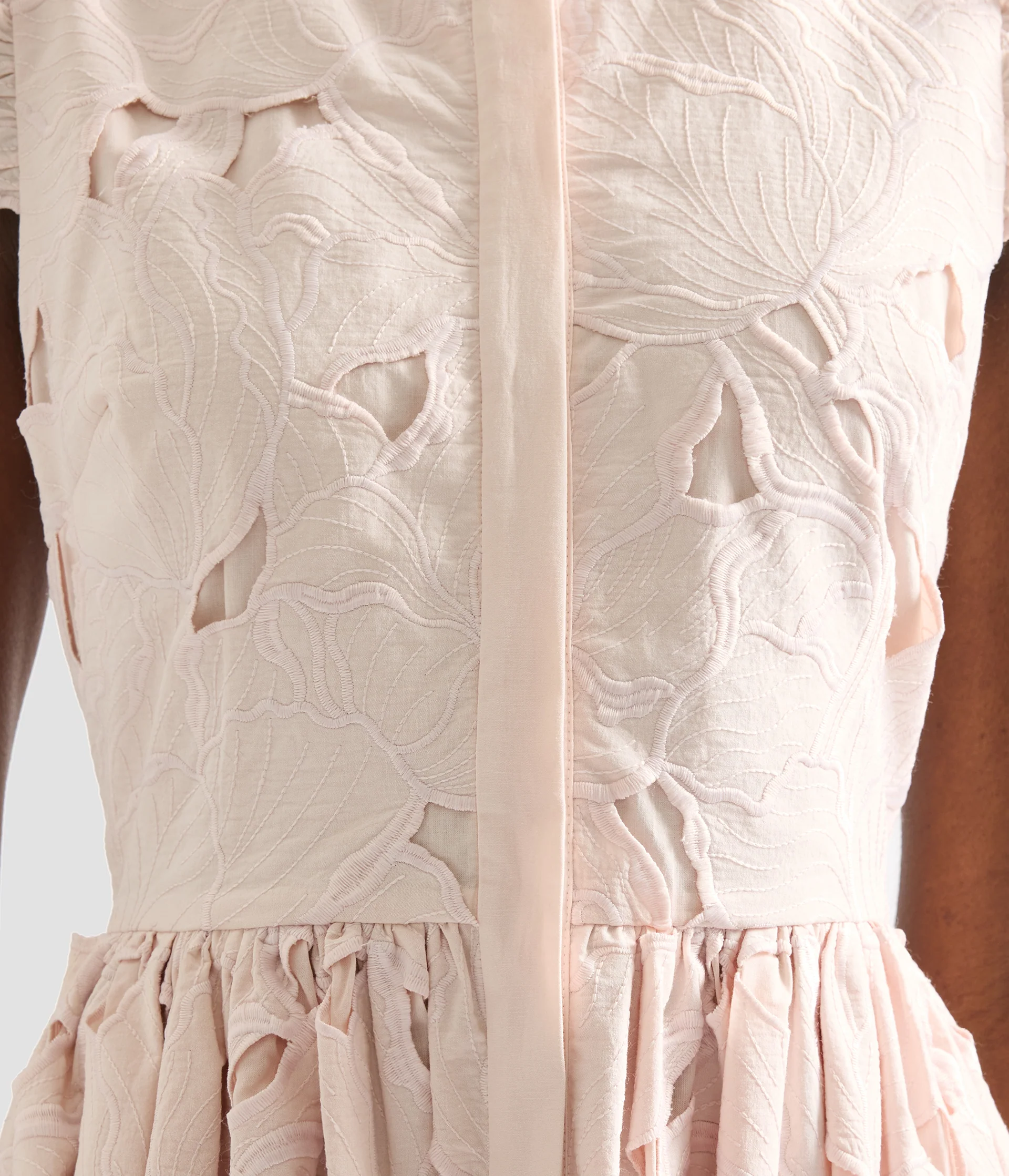 Floral Cutwork Sleeveless Midi Dress - Image 5
