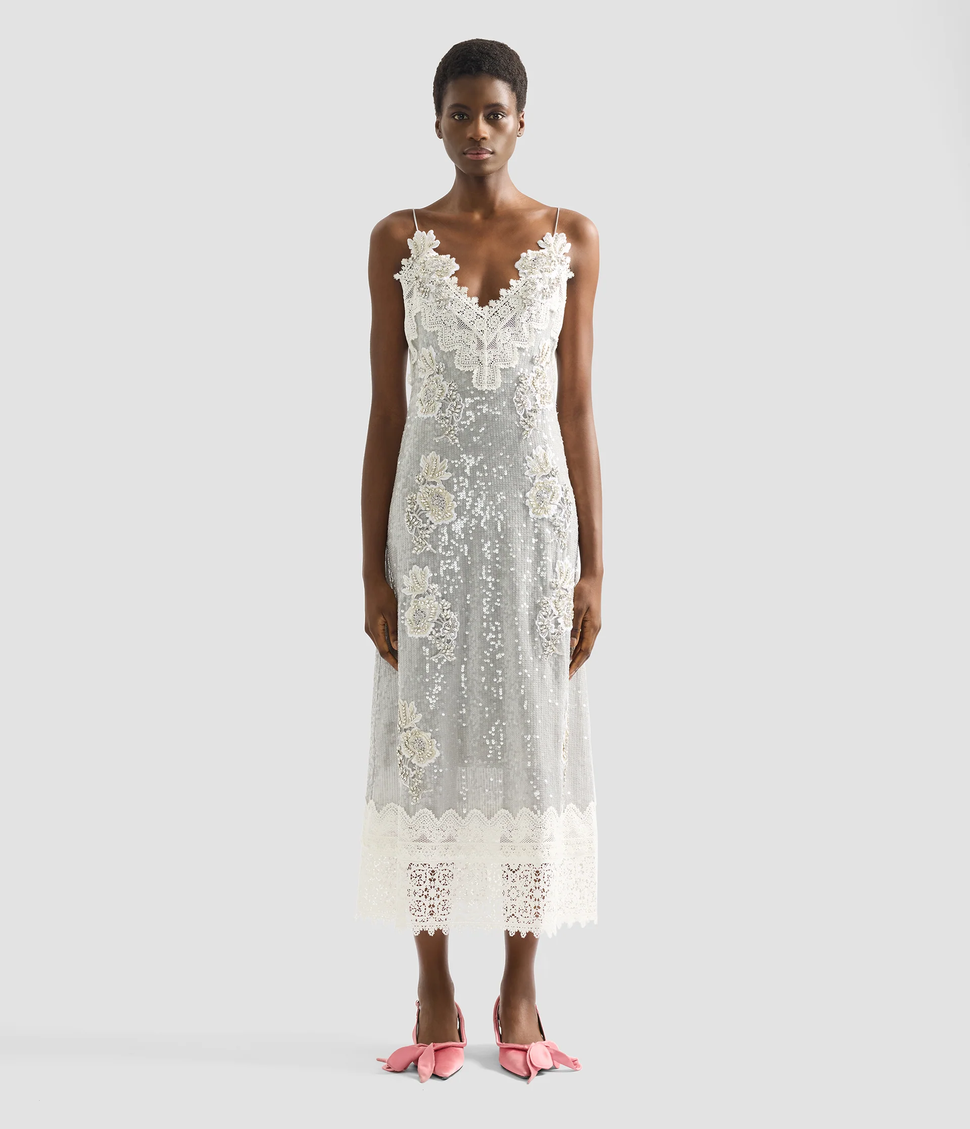 Embellished Sequins Sleeveless Midi Dress - Image 4