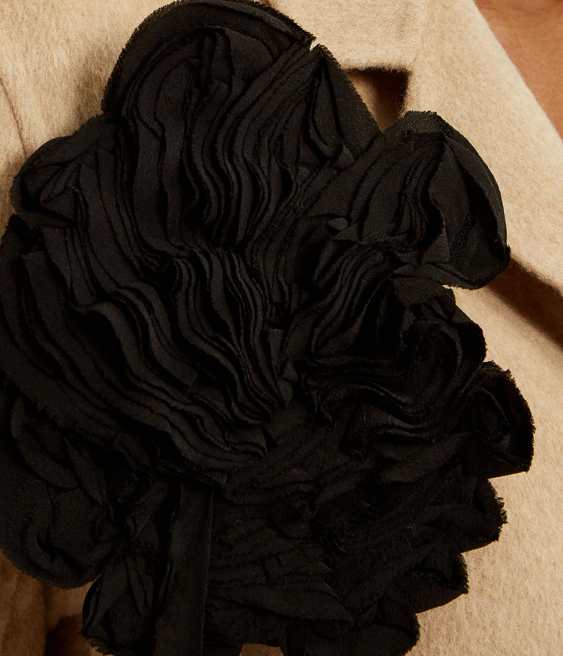 Floral Appliqué Double Faced Wool Tailored Coat - Image 6