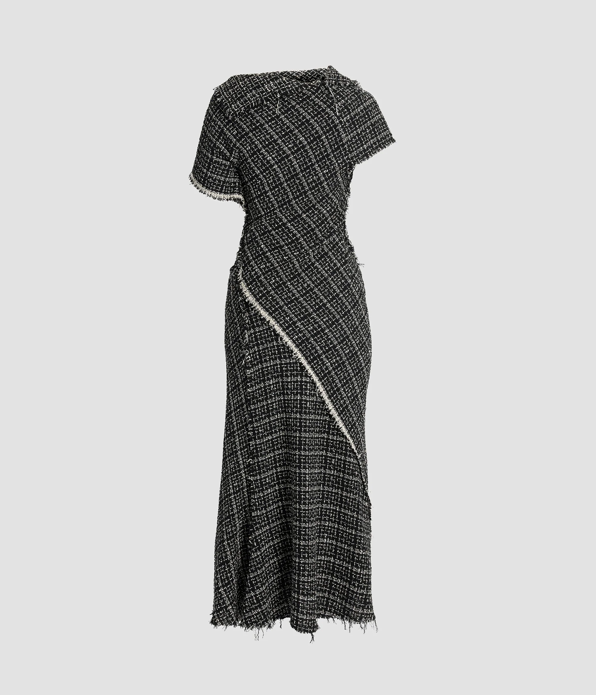 Tweed Asymmetric Midi Dress - Image 2